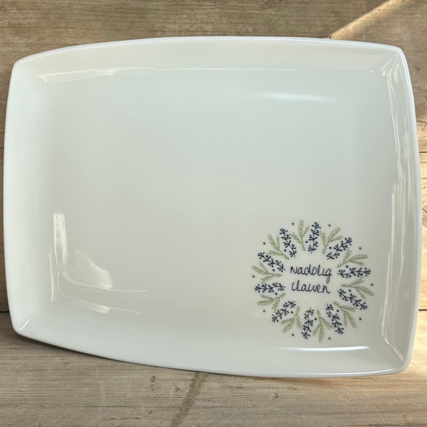 Nadolig Wreath Rectangular Platter