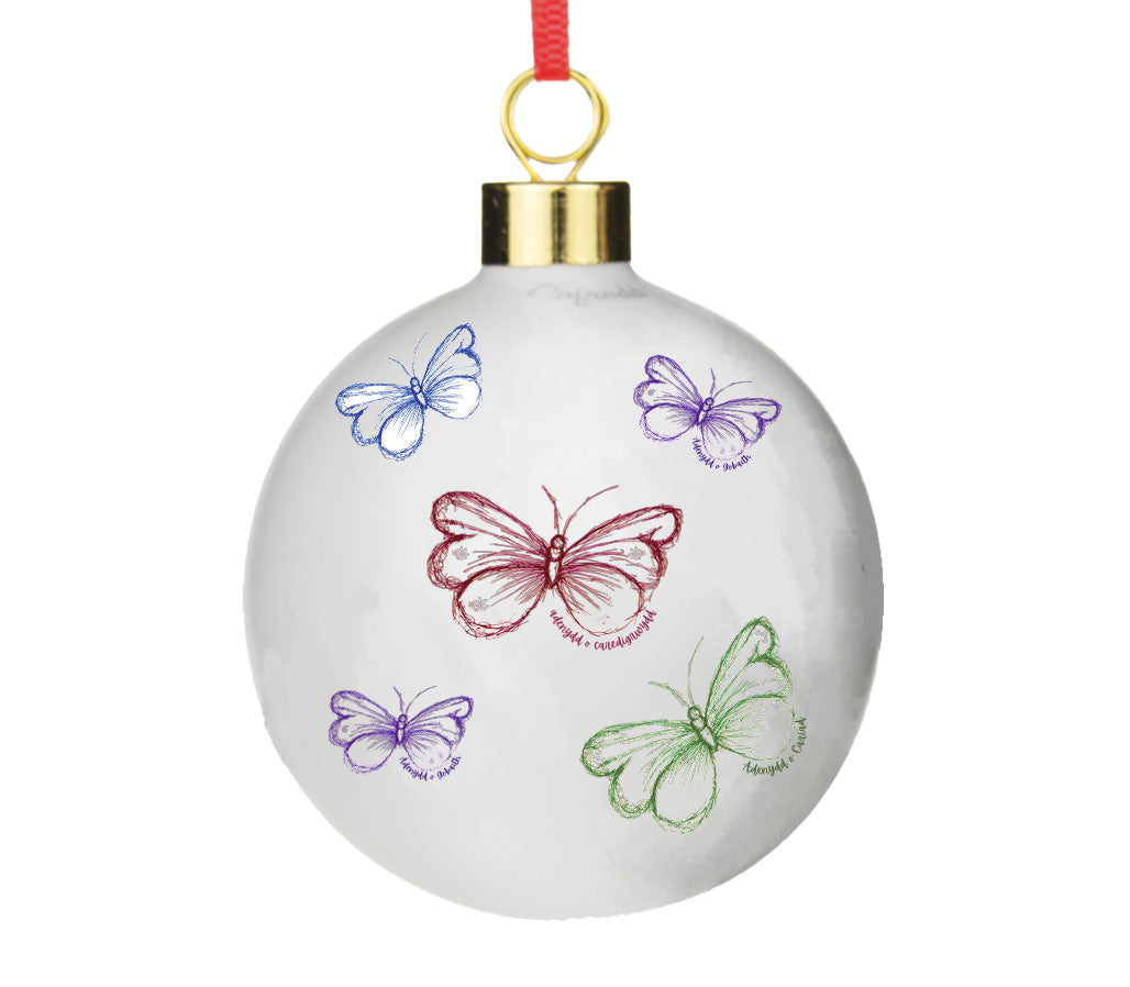 Cariad Gobaith Caredigrwydd Welsh Bauble