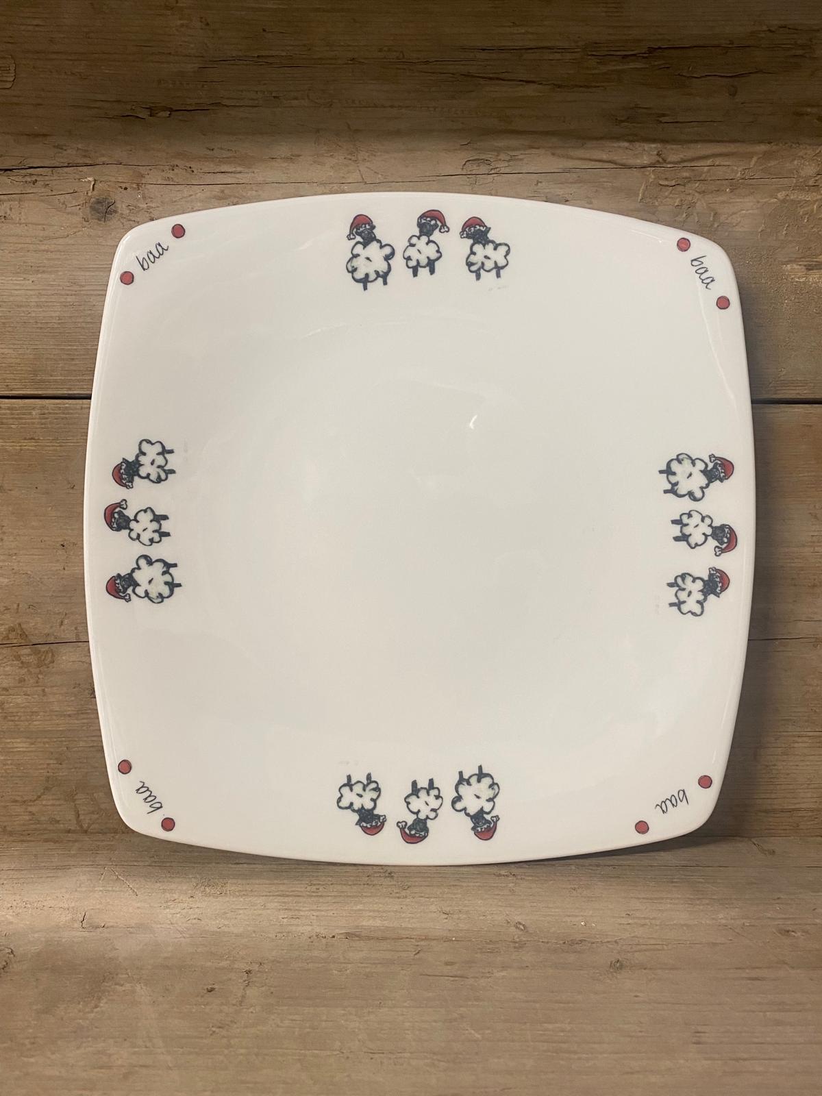 The Christmas Sheeps Square Plate