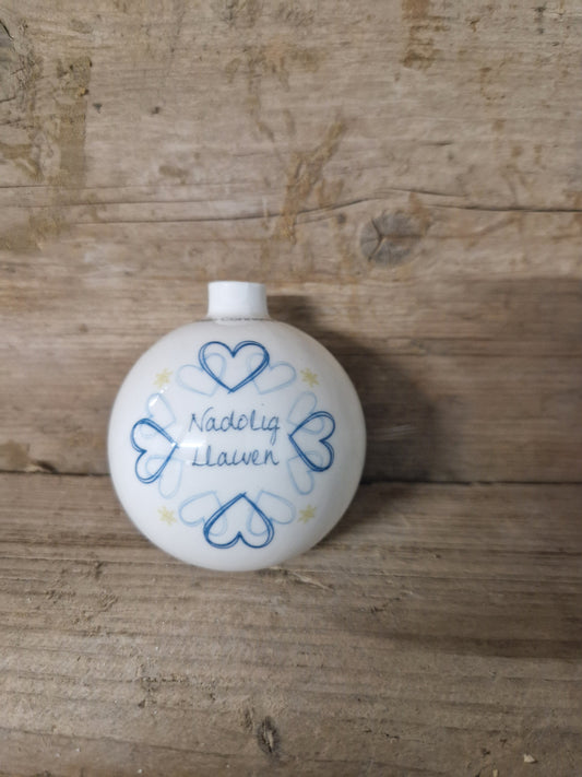 Nadolig Heart Bauble