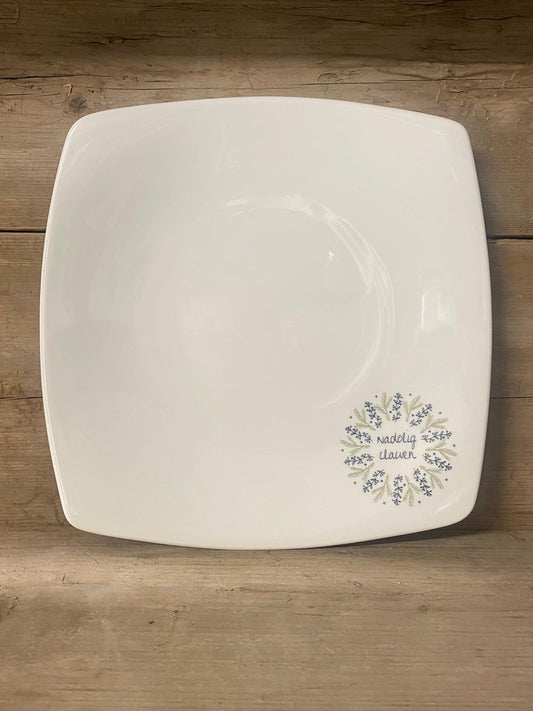 Nadolig Wreath Square Plate