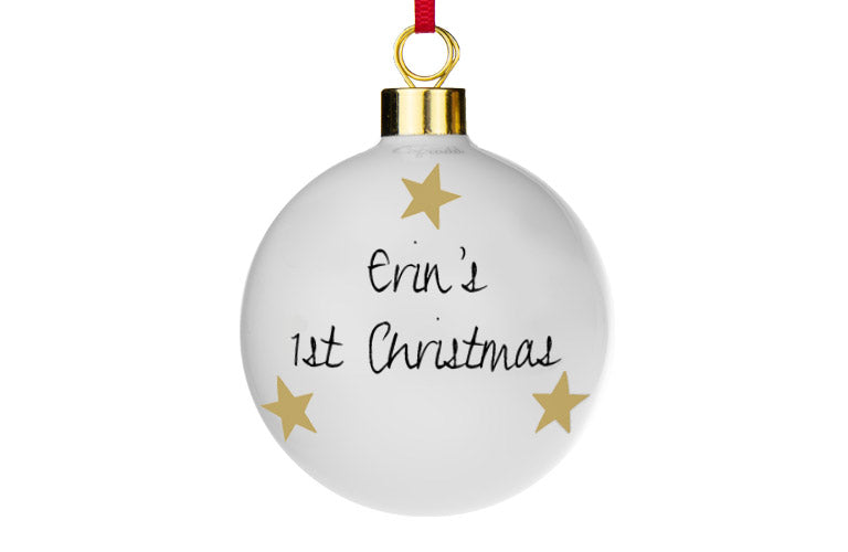 Personalised First Christmas Bauble