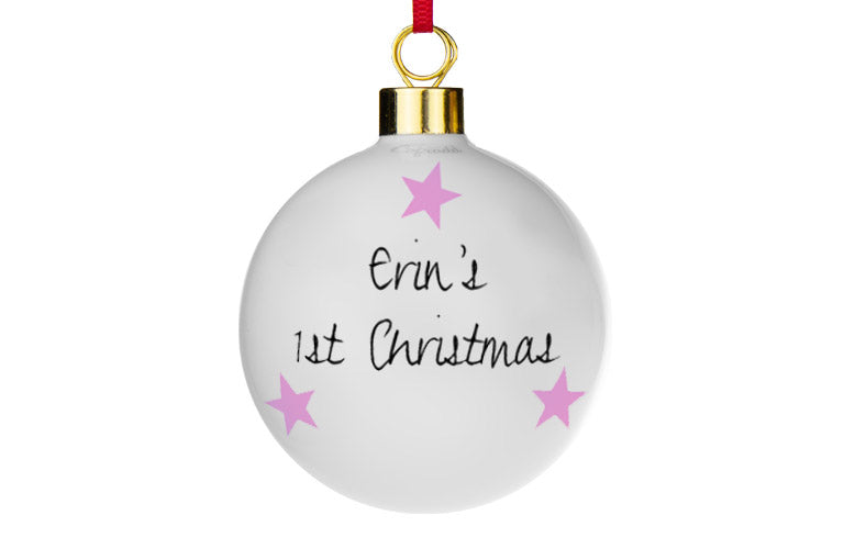 Personalised First Christmas Bauble